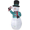 Image of Gemmy Inflatables Lawn Ornaments & Garden Sculptures 11' Giant Christmas Snowman w/ Scarf by Gemmy Inflatables 781880241065 112644 11' Giant Christmas Snowman w/ Scarf by Gemmy Inflatables SKU# 112644