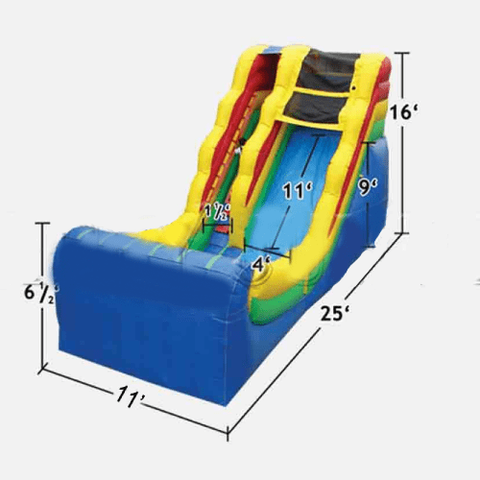 Happy Jump Commercial Bouncers 16' Wet and Dry Slide - Primary Colors by Happy Jump WS4111 16" Wet and Dry Slide - Primary Colors by Happy Jump SKU# WS4111