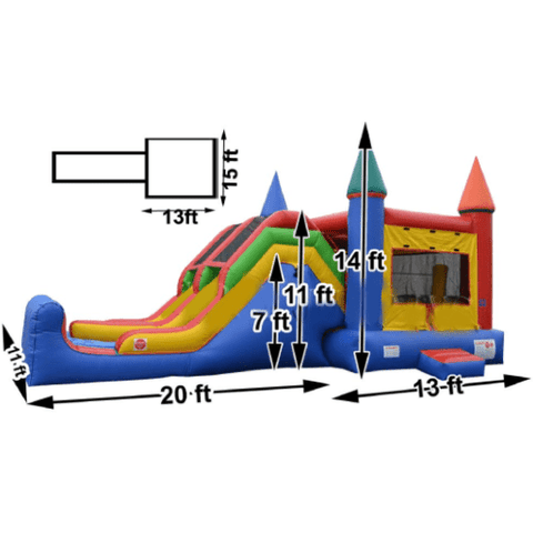 Happy Jump Commercial Bouncers 5 in 1 Super Combo Double Lane by Happy Jump CO2181 5 in 1 Super Combo Double Lane by Happy Jump SKU# CO2181