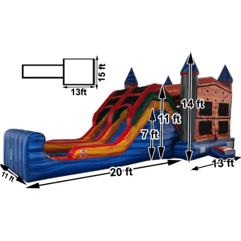 Happy Jump Commercial Bouncers 5 in 1 Super Combo Double Lane (Marble) by Happy Jump CO2181-1M 5 in 1 Super Combo Double Lane (Marble) by Happy Jump SKU# CO2181-1M