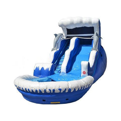 18'H Double Drop Wave Slide Pool by Happy Jump