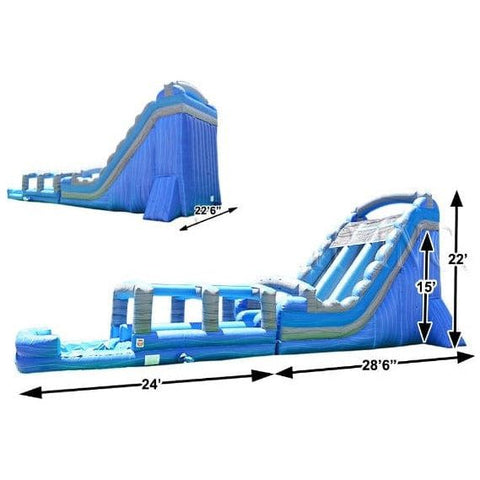 Happy Jump Inflatable Bouncers 22'H Water Coaster by Happy Jump 24'H Single Lane Slide w/ Slip and Slide by Happy Jump SKU# WS4155