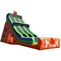 Happy Jump Water Parks & Slides 28' Double Lane Slide (Halloween) by Happy Jump 22'H Pipe Challenge Combo by Happy Jump SKU#IG5575