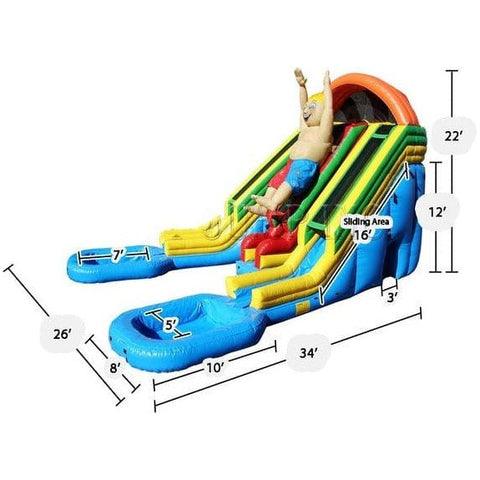 Happy Jump Inflatable Bouncers Raging Rapids 22' Water Slide W/ Character by Happy Jump 781880266969 WS4401 Raging Rapids 22' Water Slide W/ Character by Happy Jump SKU WS4401