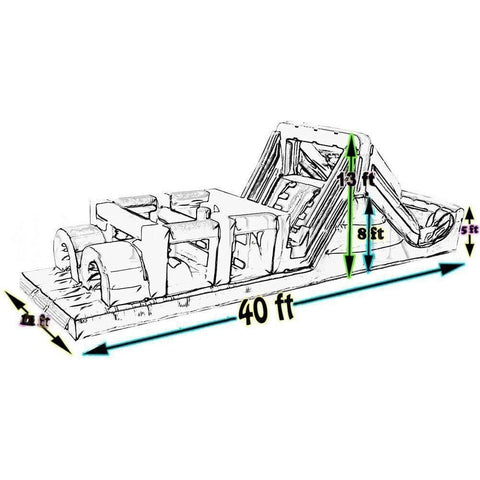 Happy Jump Water Parks & Slides 13'H Blue Rush by Happy Jump 781880275916 IG5114 13'H Blue Rush by Happy Jump SKU#IG5114