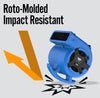 Image of B-Air VP-15 ⅛ HP Compact Residential Air Mover & Blower Fan: Blue