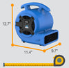 Image of B-Air VP-15 ⅛ HP Compact Residential Air Mover & Blower Fan: Blue