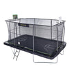 Image of JumpKing 10'x15' Rectangle Trampoline with 2 Powder Coated Basketball Hoops & Breakaway Rim and Ladder- Large Recreational Trampoline for Kids and Adults with Enclosure Net