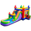 Image of Mega Rainbow Water Slide Bounce House Combo with Blower