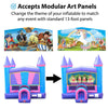 Image of Modular Bounce House Pink Bouncy Castle with Blower
