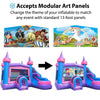 Image of Modular Pink Castle Water Slide Bounce House Combo with Blower