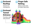 Image of Orange Rainbow Deluxe Inflatable Castle Bounce House Slide Combo w/ Blower