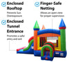 Image of Kids Rainbow Bounce House and Double Lane Slide Combo with Blower