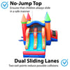 Image of Kids Rainbow Bounce House and Double Lane Slide Combo with Blower