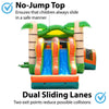 Image of Kids Tropical Commercial Bounce House and Double Lane Slide Combo with Blower