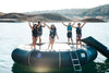 Image of 17 foot bounce n splash natural green water trampoline