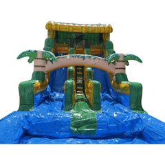 18 FT 2 Lane Tropical Wet-Dry Slide by Jingo Jump