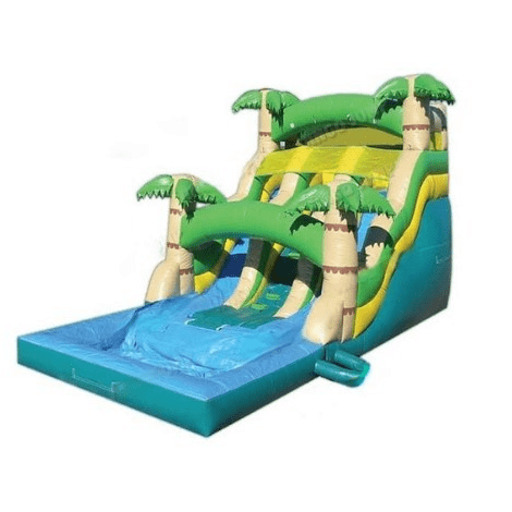 Jingo Jump WET N DRY COMBOS 16 FT 2 Lane Tropical Wet-Dry Slide by Jingo Jump 55 16 FT 2 Lane Tropical Wet-Dry Slide by Jingo Jump SKU# 55