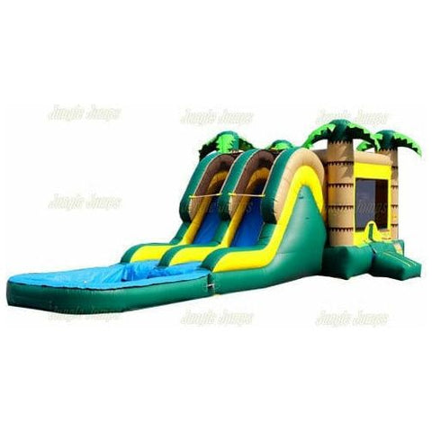Jungle Jumps Inflatable Bouncers 14' H Tropical Double Lane Combo with Pool by Jungle Jumps CO-1460-B 14' H Tropical Double Lane Combo with Pool by Jungle JumpsSKU #CO-1460-B