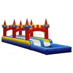 Jungle Jumps Water Parks & Slides 11'H Dual Lane Castle Run n Splash with Pool by Jungle Jumps 781880299813 SL-WS129-A 9'H Dual Lane Arch Run N Splash with Pool Jungle Jumps SKU#SL-WS115-A