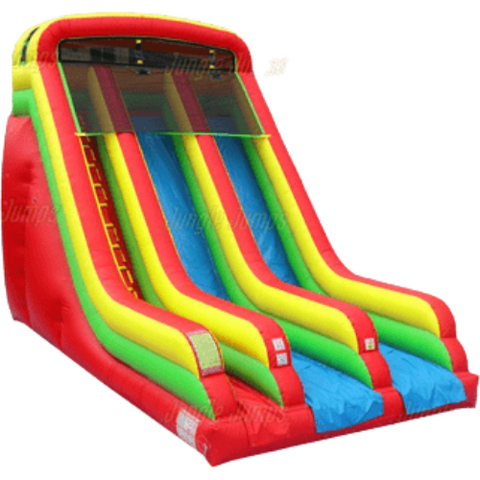 Jungle Jumps Water Parks & Slides 18'H Cheerful Double Lane Slide by Jungle Jumps 781880263111 SL-1404-B 18'H Cheerful Double Lane Slide by Jungle Jumps SKU# SL-1404-B