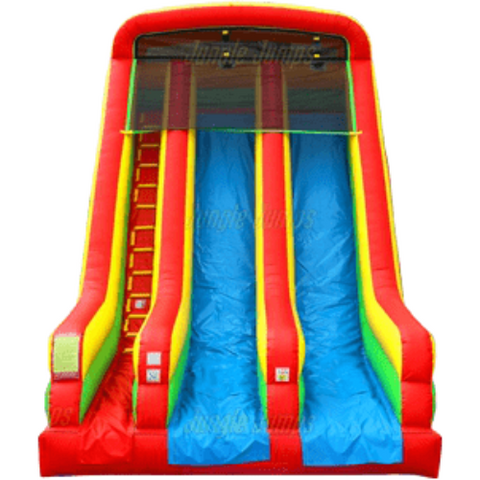 Jungle Jumps Water Parks & Slides 18'H Cheerful Double Lane Slide by Jungle Jumps 781880263111 SL-1404-B 18'H Cheerful Double Lane Slide by Jungle Jumps SKU# SL-1404-B
