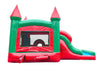 Image of Kids Red Marble Double Lane Slide Combo with Blower