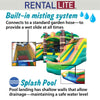 Image of Rental Lite Tropical Inflatable Double Water Slide Bounce House with Blower