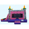 Image of Magic Jump Inflatable Bouncers 15'H Dual Princess Castle by Magic Jump 13'H Dual Tropical Combo by Magic Jump SKU# 15684c