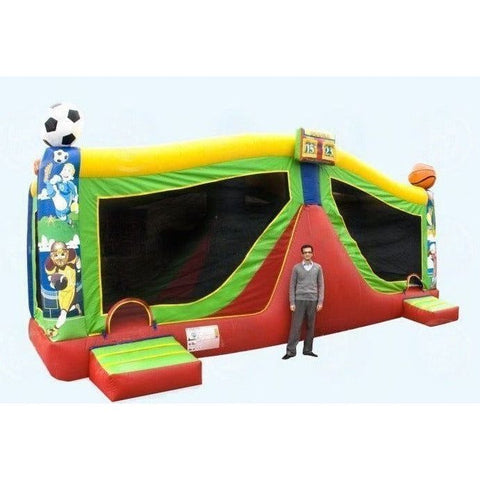 Magic Jump Inflatable Bouncers 15'H Large Sports Combo by Magic Jump 10'H Tunnel Slide Combo by Magic Jump SKU# 15630t