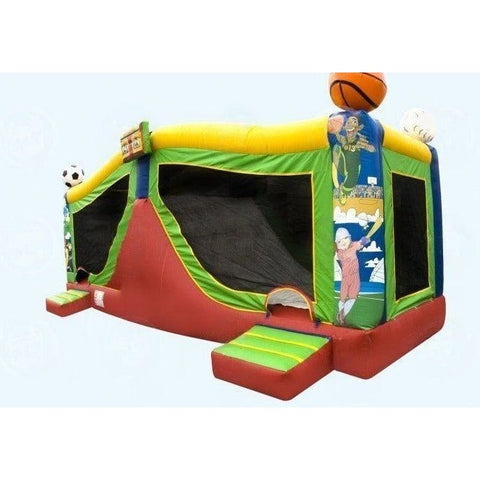 Magic Jump Inflatable Bouncers 15'H Large Sports Combo by Magic Jump 10'H Tunnel Slide Combo by Magic Jump SKU# 15630t