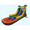 Image of Magic Jump Inflatable Bouncers 16'H Tropical Dual Water Slide by Magic Jump 8'H Slide N Splash Pool by Magic Jump SKU# 10613s