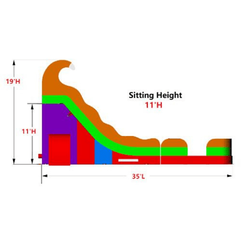 Moonwalk USA Waterslide 19'H 2-Lane Retro Slide Wet N Dry by MoonWalk USA 19'H 2-Lane Retro Slide Wet N Dry by MoonWalk USA SKU# W-363-WLG