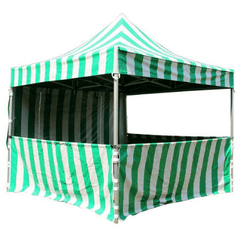 10' x 10' 50mm Speedy Pop-up Party Tent with Sidewalls, Green and White by Party Tents