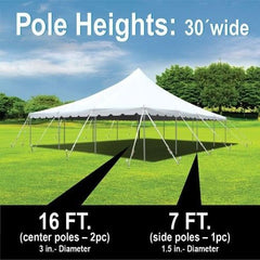 30' x 40' Premium Sectional Canopy Pole Party Tent - White by Party Tents