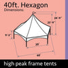 Image of Party Tents Direct Canopies & Gazebos 40' Red White and Blue Hexagon High Peak Frame Party Tent by Party Tents 754972305341 3806 40' Red White and Blue Hexagon High Peak Frame Party Tent Party Tents