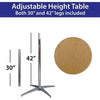 Image of Party Tents Direct Folding Chairs & Stools 30" 2 pack Round Adjustable Height Cocktail Bistro Table by Party Tents 754972313858 3263 30" 2 pack Round Adjustable Height Cocktail Bistro Table Party Tents