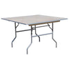 Image of Party Tents Direct Folding Chairs & Stools 30" 2 Pack Square Wood Folding Table by Party Tents 754972309486 3184 30" 2 Pack Square Wood Folding Table by Party Tents SKU#3184