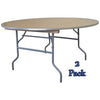 Image of Party Tents Direct Folding Chairs & Stools 48" 2 Pack Round Wood Folding Table by Party Tents 754972316880 2998 48" 2 Pack Round Wood Folding Table by Party Tents SKU#2998