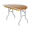 Image of Party Tents Direct Folding Chairs & Stools 60" 2 Pack Half Round Wood Table by Party Tents 754972300490 3414 60" 2 Pack Half Round Wood Table by Party Tents SKU#3414