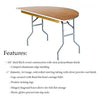 Image of Party Tents Direct Folding Chairs & Stools 60" 2 Pack Half Round Wood Table by Party Tents 754972300490 3414 60" 2 Pack Half Round Wood Table by Party Tents SKU#3414