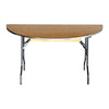 Image of Party Tents Direct Folding Chairs & Stools 60" 2 Pack Half Round Wood Table by Party Tents 754972300490 3414 60" 2 Pack Half Round Wood Table by Party Tents SKU#3414