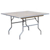 Image of Party Tents Direct Folding Chairs & Stools 60" 2 pack Square Wood Folding Table by Party Tents 754972309516 3003 60" 2 pack Square Wood Folding Table by Party Tents SKU#3003