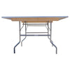 Image of Party Tents Direct Folding Chairs & Stools 60" 2 pack Square Wood Folding Table by Party Tents 754972309516 3003 60" 2 pack Square Wood Folding Table by Party Tents SKU#3003