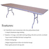 Image of Party Tents Direct Folding Chairs & Stools 96" 2 Pack Rectangle Wood Folding Banquet Table by Party Tents 754972356879 2172 96" 2 Pack Rectangle Wood Folding Banquet Table Party Tents SKU#2172