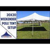 Image of POGO Canopies & Gazebos 20' x 20' Yellow & White Weekender Standard Canopy Pole Tent by POGO 840344503269 6792