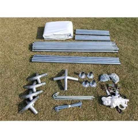 POGO Canopy Tents & Pergolas 10' x 10' Blue PVC Weekender West Coast Frame Party Tent by POGO 754972302661 5439