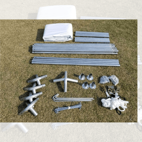 POGO Canopy Tents & Pergolas 10' x 10' White PVC Weekender West Coast Frame Party Tent by POGO 754972297325 5447