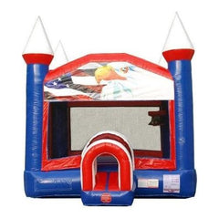 POGO Commercial Bouncers 14' Patriotic Red, White & Blue Bounce House with Blower by POGO 754972360579 6995 14' Patriotic Red, White & Blue Bounce House with Blower POGO SKU 6995