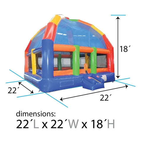 POGO Commercial Bouncers 22' x 22' Big Bubba Giant Rainbow Bounce House with Blower by POGO 754972328296 2084
